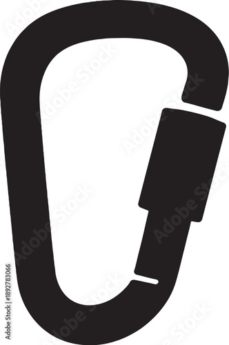 Locking Carabiner Silhouette Icon