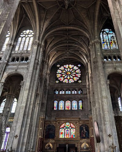 Interior decoration of the Church of St. Eustache in the Renaissance and Classical style, the 1st arrondissement. It is the second largest church in the city, just behind Notre-Dame.