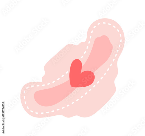 Pantyliner for feminine intimate care, women sanitary liner for everyday hygiene, vaginal protection and freshness, soft hygienic pad with absorbent core, flat vector illustration.
