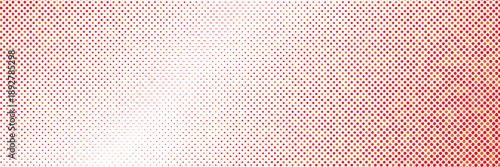 Dotted halftone gradient texture. Vanishing polka dot background. Repeating dots gradation pattern background. red fading comic pop art template. website
