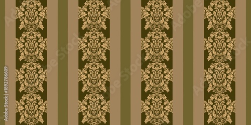 Damask Nature Pattern Background Illustration For Cover, Banner, Notes. Aesthetic Background. Damask Pattern Background. Seamless background.