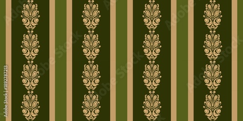 Damask Nature Pattern Background Illustration For Cover, Banner, Notes. Aesthetic Background. Damask Pattern Background. Seamless background.