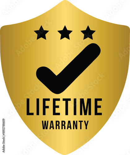 gold shield with lifetime warranty text