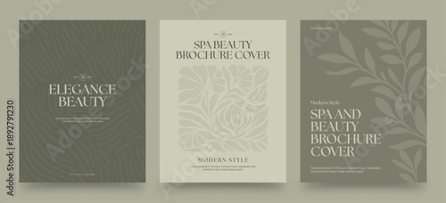 Beauty Brochure Cover Template for Med Spa Menu & Salon Lookbook in Elegant Natural & Organic Theme