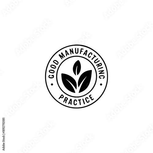 Good Manufacturing Practice logo with leaf design