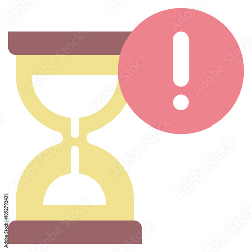 sand watch time notification exclamation alert flat style icon