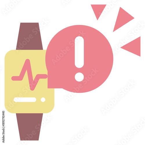 smart watch notification alert technology flat style icon