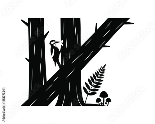 woodpecker drilling tree trunk, woodpecker eating insect, woodpecker eating ant, woodpecker with tree woodpecker and fledgling on tree stump, woodpecker on tree silhouette, two woodpecker eating ant, 