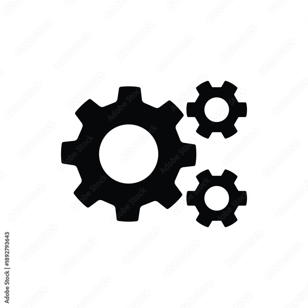 Fototapeta premium Gear Cog Settings Symbol — System Configuration and Control Options Vector Icon