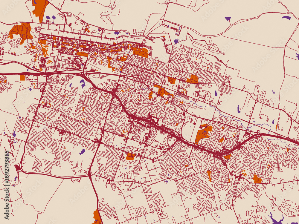 Obraz premium Killeen Texas city map poster