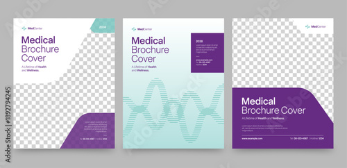 Medical Healthcare Brochure Cover Template for Hospital, Doctor, Pharmacy & Clinic Report Covers