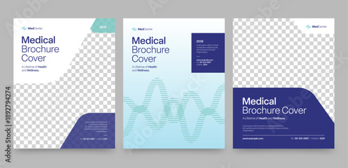 Medical Healthcare Brochure Cover Template for Hospital, Doctor, Pharmacy & Clinic Report Covers