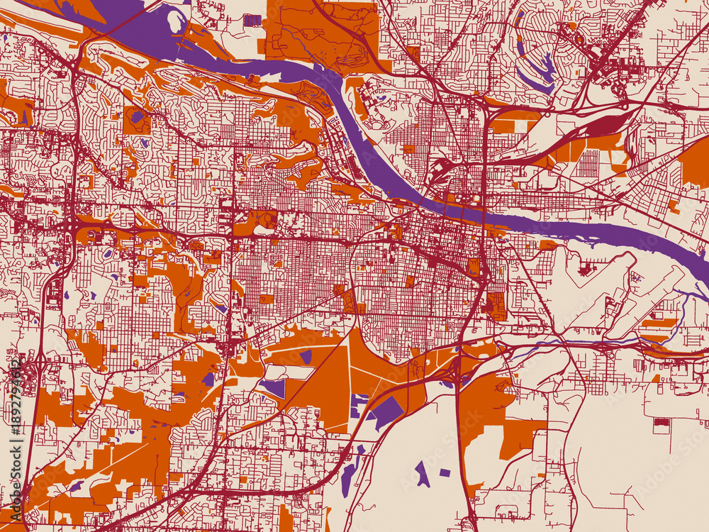 Naklejka premium City map of Little Rock, Arkansas