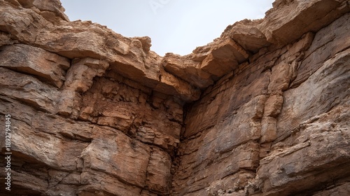 Wallpaper Mural Detailed close up of layered sedimentary rock walls in a natural canyon formation Torontodigital.ca