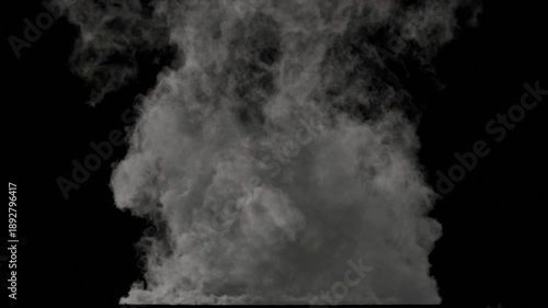 A birth of tornado, whirl, twister or whirlwind, isolated on black background, with alpha matte.