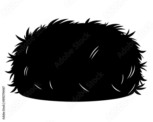 bale of hay Black silhouette vector,Hay Bale icon