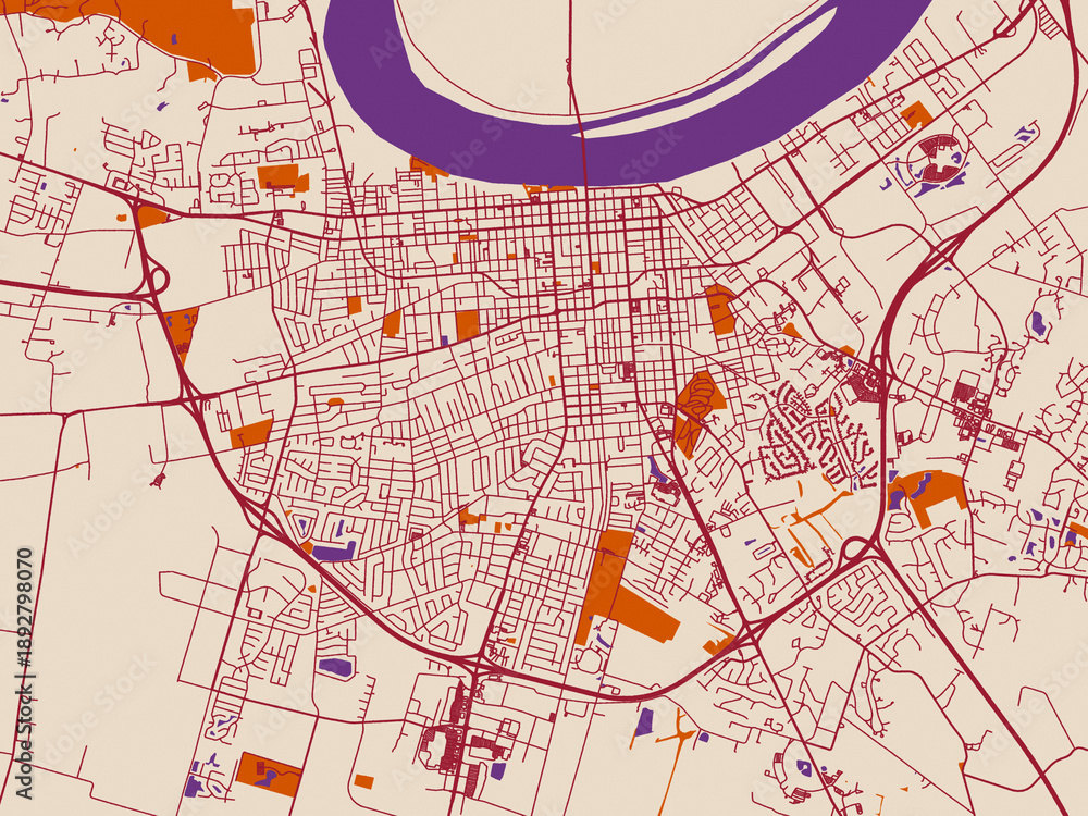 Obraz premium Owensboro – city map, Kentucky