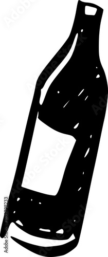 Beer Bottle, Quirky Cafe And Bar Illustration