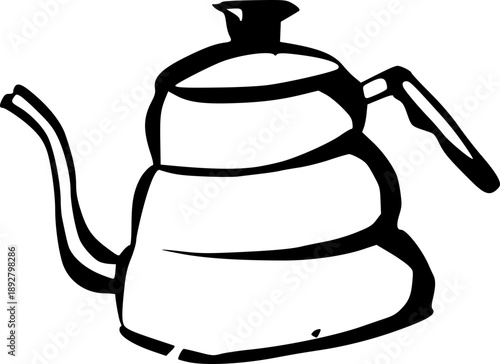 Gooseneck kettle, Quirky Cafe And Bar Illustration