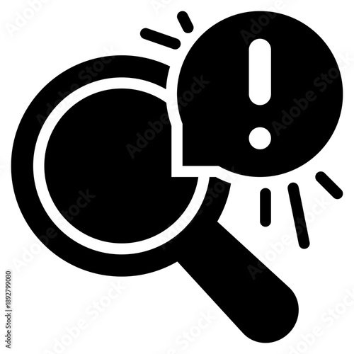 finding search magnifying notification alert solid glyph icon