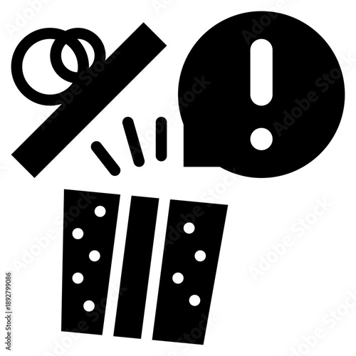 gift surprise box alert exclamation notification solid glyph icon