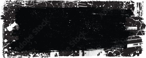 Splatter Paint Texture . Distress Grunge background . Scratch, Grain, Noise rectangle stamp . Black Spray Blot of Ink.Place illustration Over any Object to Create Grungy Effect .abstract vector.

