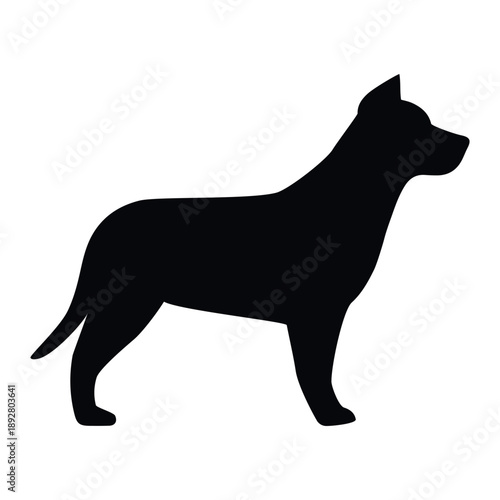 Silhouette of a dog in profile simple design on transparent background