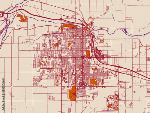 City street layout of Yuma, Arizona