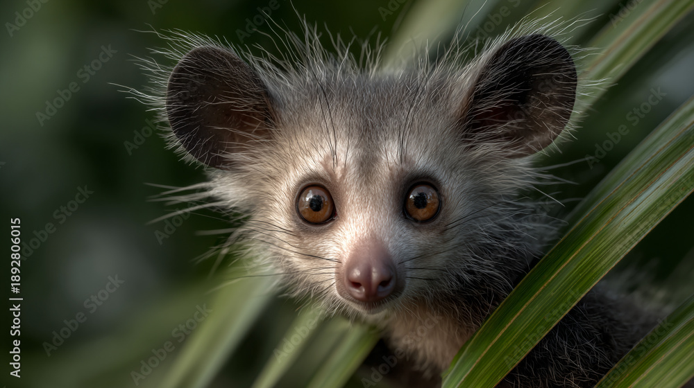 Obraz premium Madagascar long-fingered lemur.