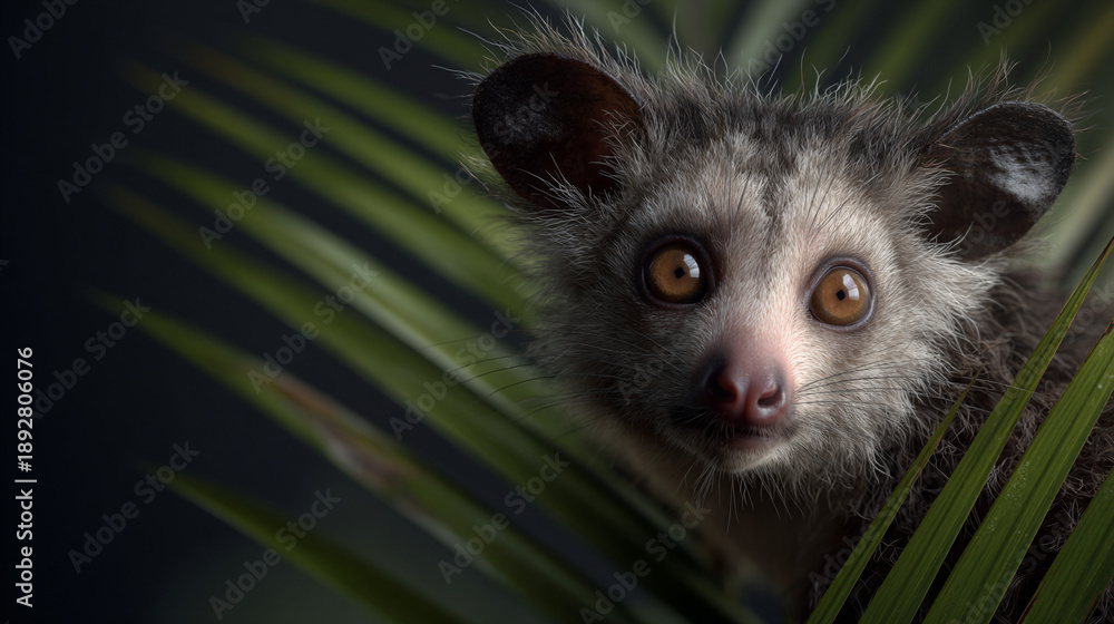 Obraz premium Madagascar long-fingered lemur.