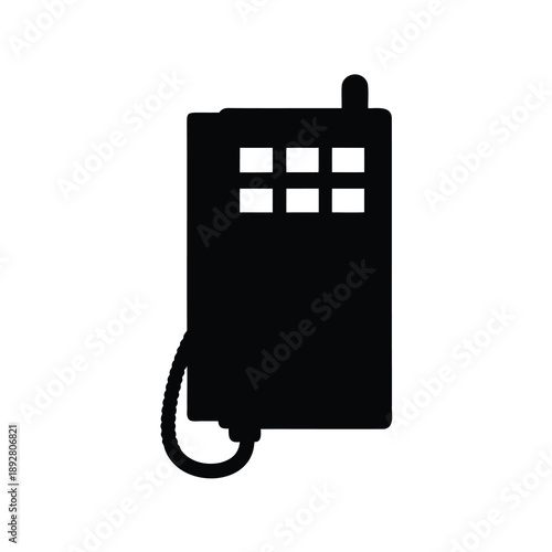 Black silhouette of an industrial remote control or monitoring device unit