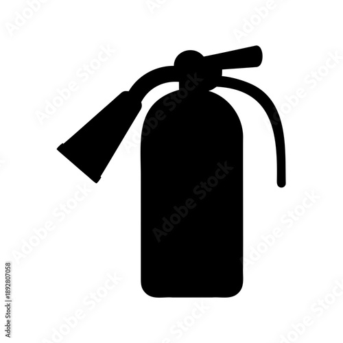 Silhouette of a Fire Extinguisher on a White Background for Safety