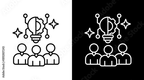 Disruptive Innovation White Icon Set Design