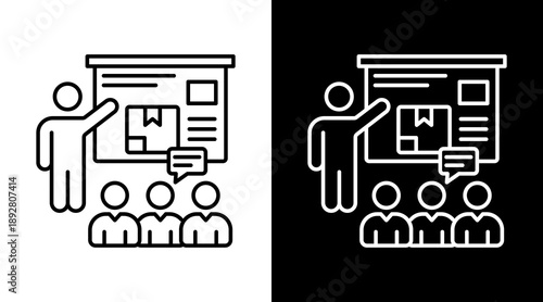 Pitch Presentation  White Icon Set Design
