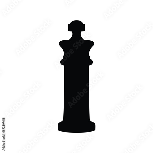 Monochromatic Silhouette of a Chess Queen Piece with a Prominent Crown