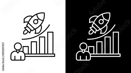Metrics White Icon Set Design