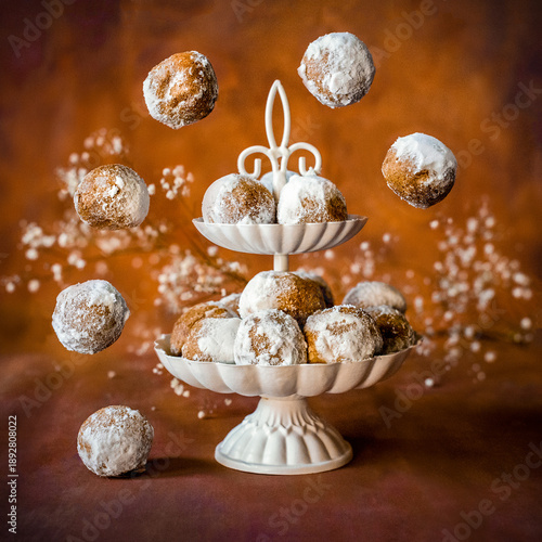 Homede doughnuts with icing sugar