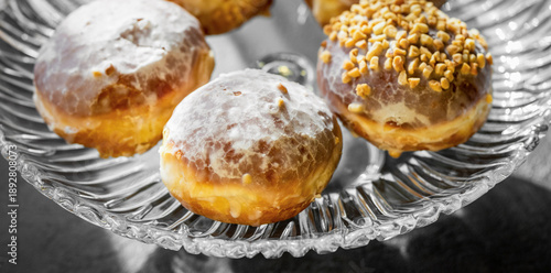 Homede doughnuts with icing sugar