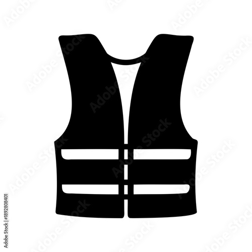 A Simple Black and White Icon of a Life Vest or Jacket