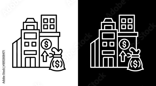 Venture Capital White Icon Set Design