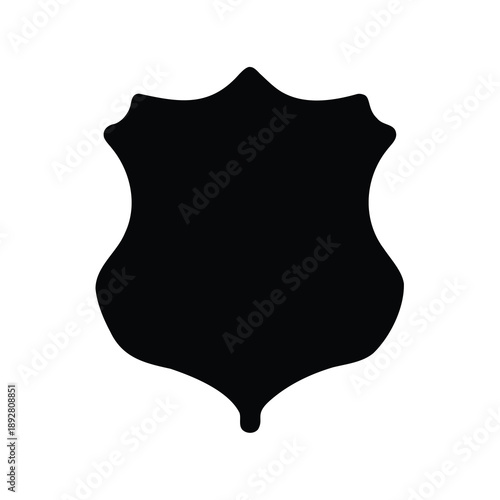 Simple black heraldic shield silhouette, perfect for emblem or logo design