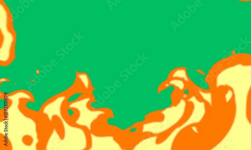Green screen fire flame animation on chroma key background