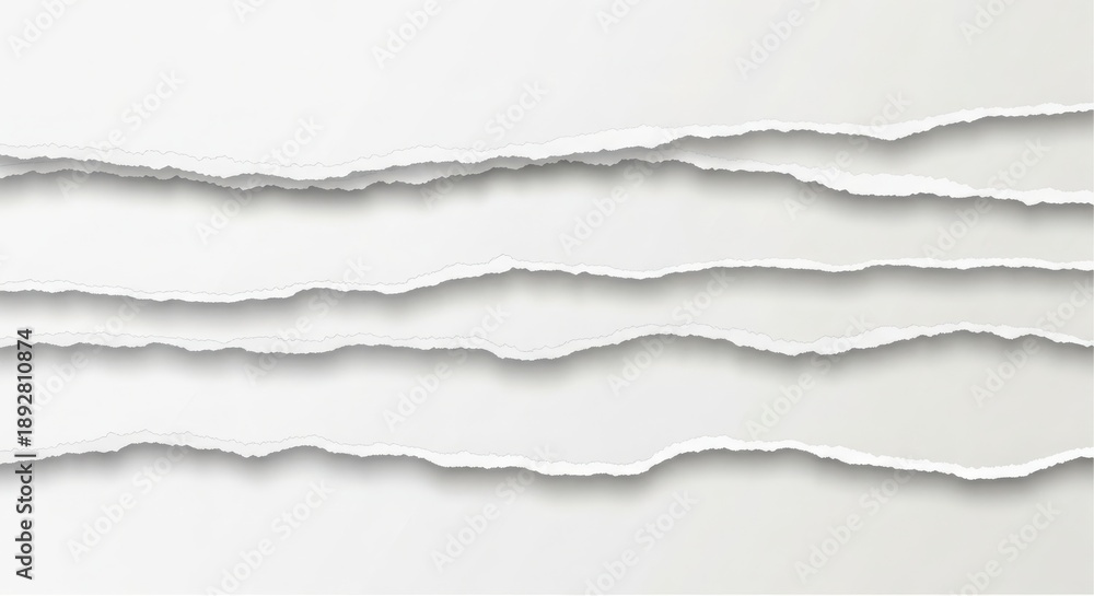 Fototapeta premium Torn White Paper Layers with Shadow, Abstract Background Texture