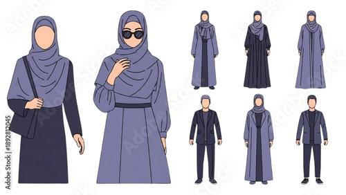 Diverse group of people in traditional and modern attire standing together from a front viewpoint