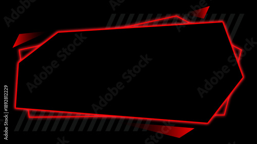 Red neon boarder for website banner and has space for writing, Red Neon lines digital background, Red Neon social media banner, Red Neon boarder website banner