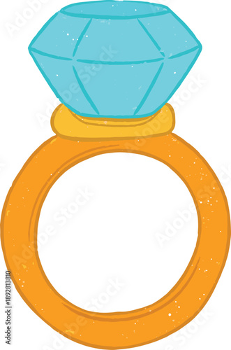 Valentine Ring Diamond Icon Vector
