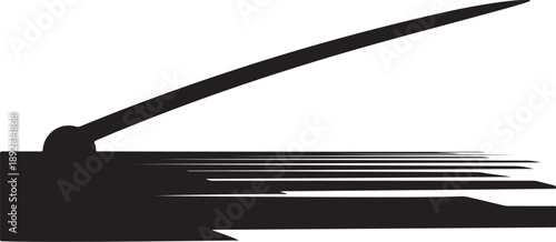 Black windshield wiper on a white background illustration graphic