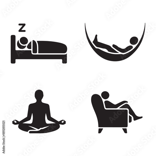 Rest time icon expressing relaxation after a long day