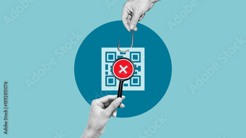 Wallpaper Mural Quishing Cybersecurity Threat Concept Showing QR Code Scam, Mobile Phishing Attack, Fraudulent Payment Redirection, Data Theft Risk, Online Security Vulnerability, and Digital Crime via Smartphone Torontodigital.ca