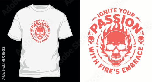 Ignite your passion with fire's embrace skull design